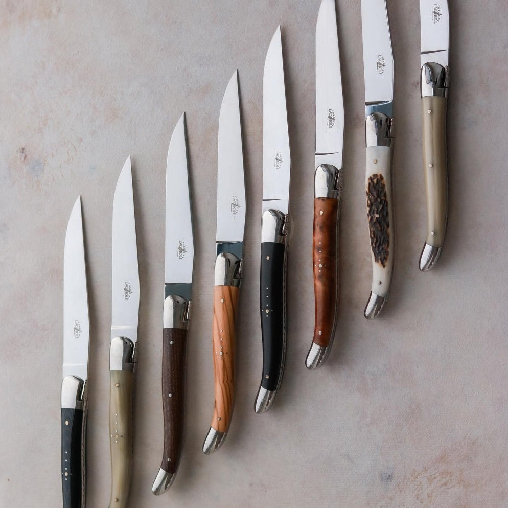 Forge de Laguiole 2 Piece Steak Knife Set With Elk Stag Handle