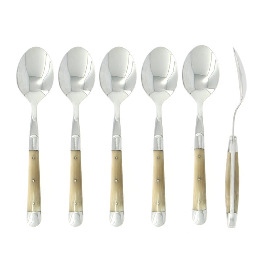 Forge de Laguiole Soup Spoons With Horn Tip Handles