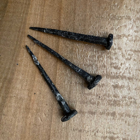 2 Inch Forged Square / Rose Head Furniture Nail Black Wax