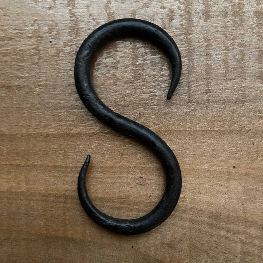 2-3/4 Inch Handforged S Hook Black Wax