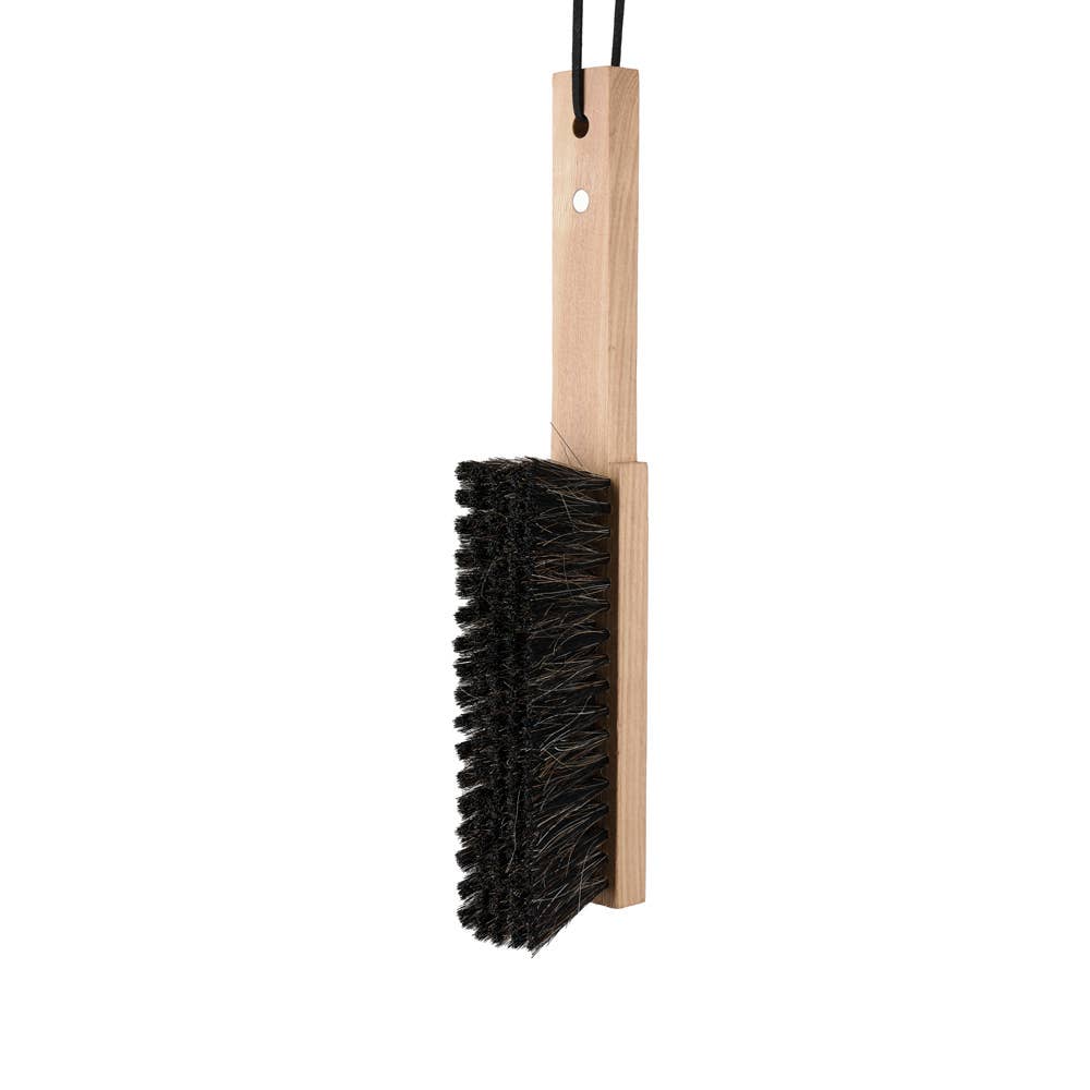 Brush and Dustpan Set Black Metal and Wood - Premium By Benson