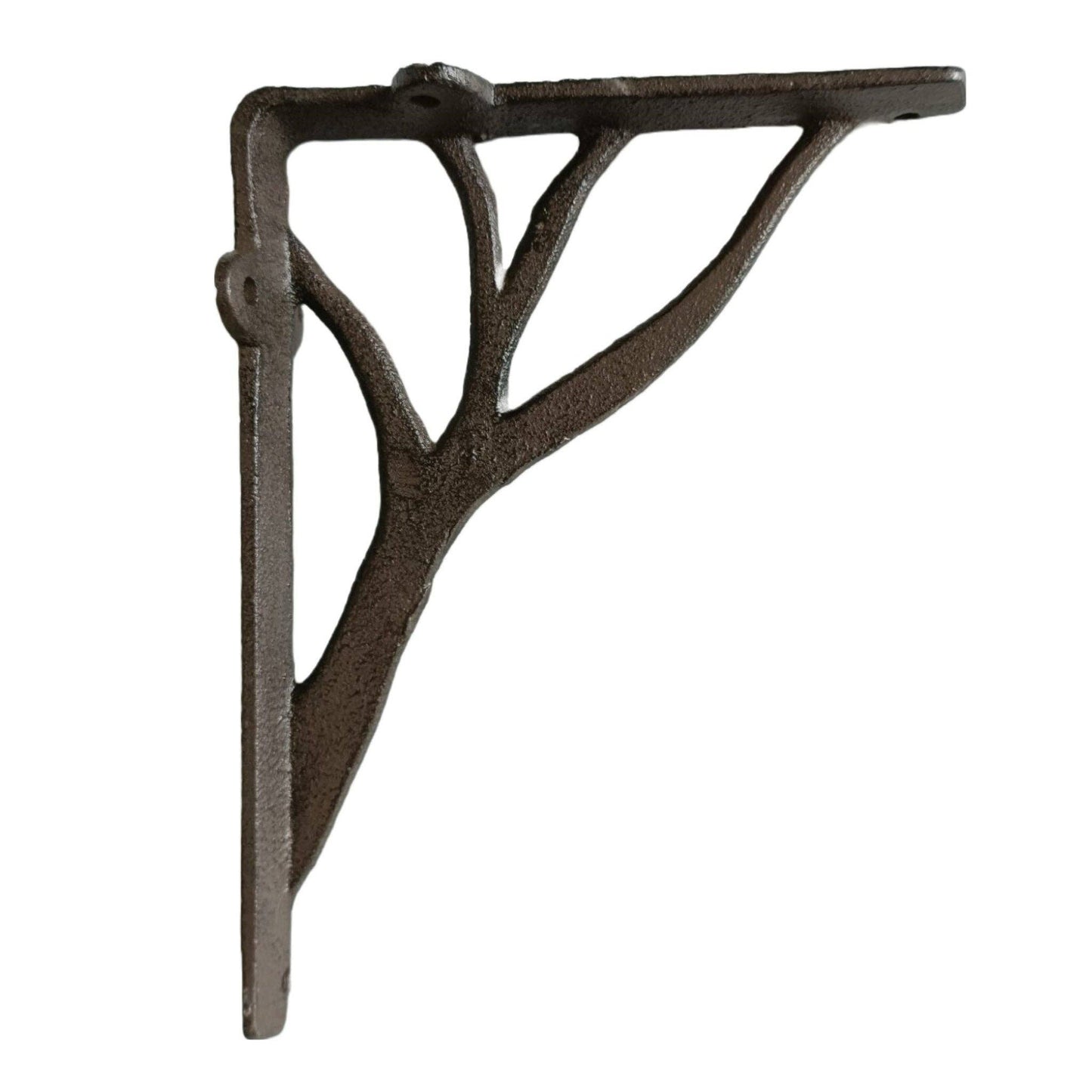 Branch Shelf Bracket - 6 x 8 Inch - Rustic Brown Finish