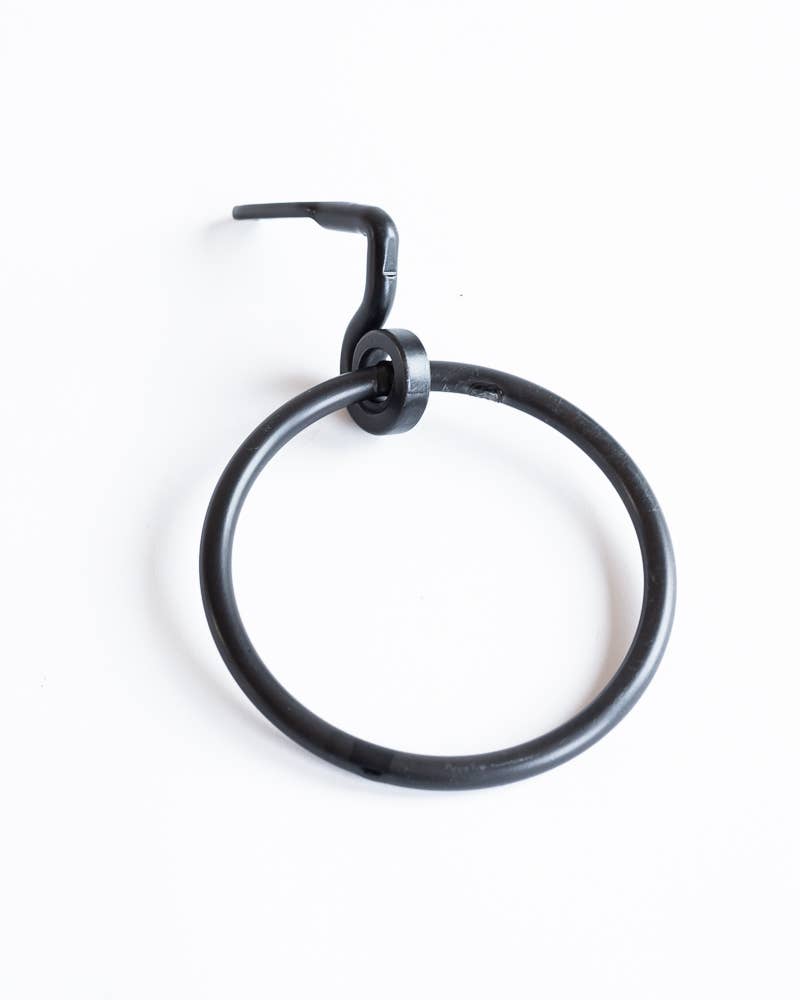 The Towel Ring - Black Wrought Iron Towel Hanger