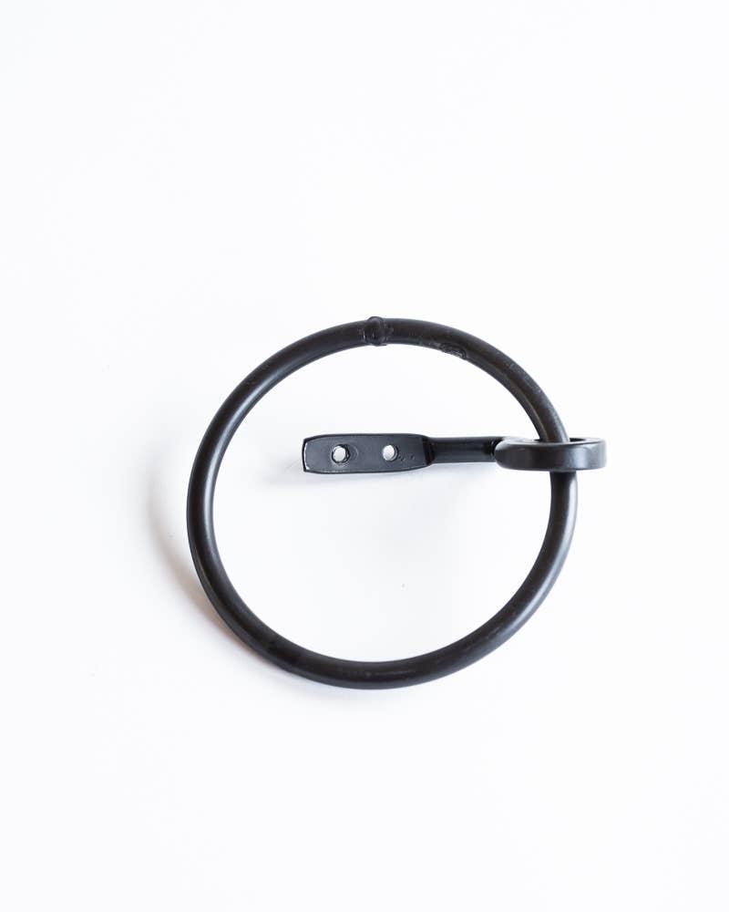 The Towel Ring - Black Wrought Iron Towel Hanger