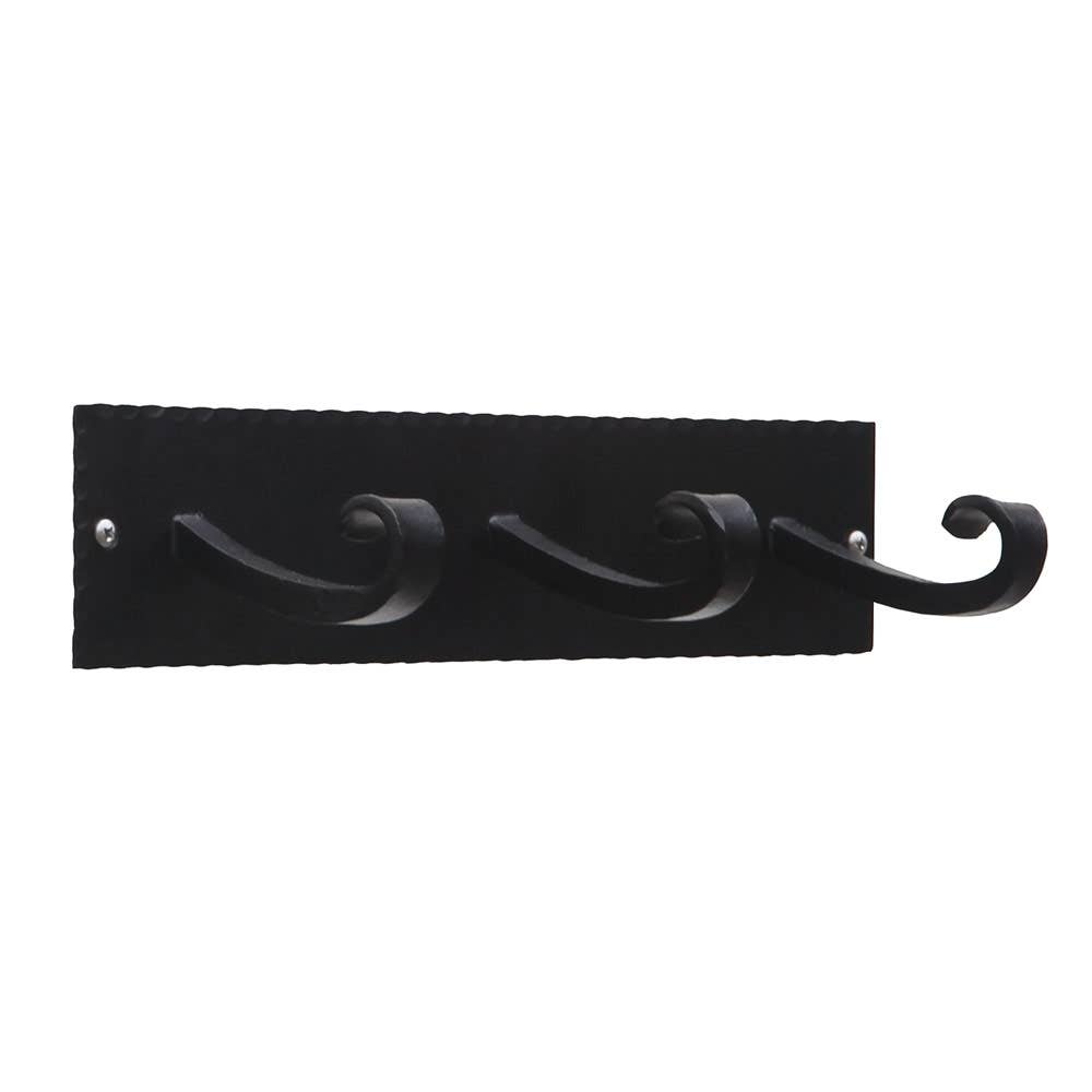 The Lodge Iron Triple Hook Wall Mount Rack