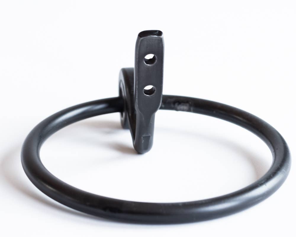 The Towel Ring - Black Wrought Iron Towel Hanger