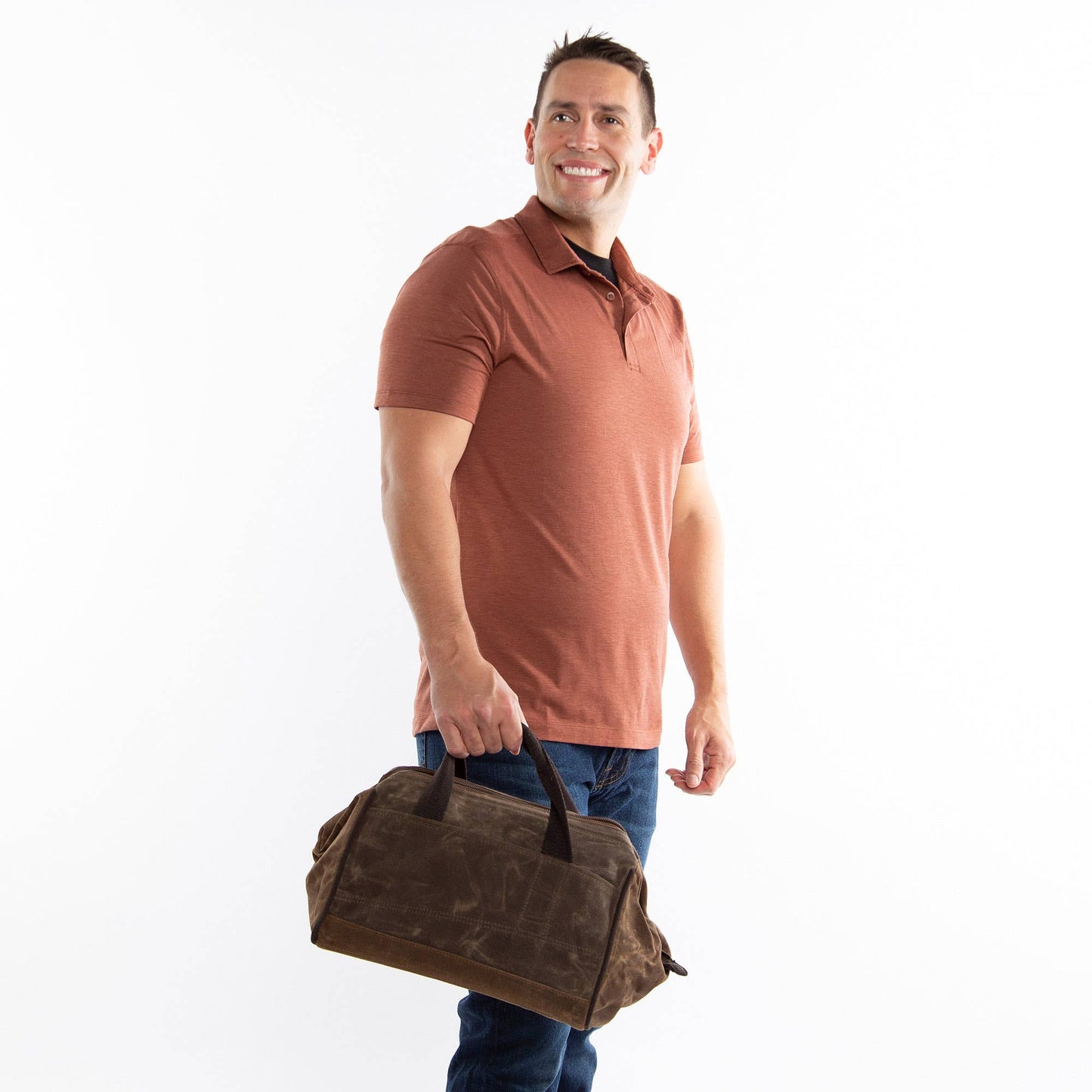 Waxed Canvas Zip Bag for Tools And Such Black / Grey