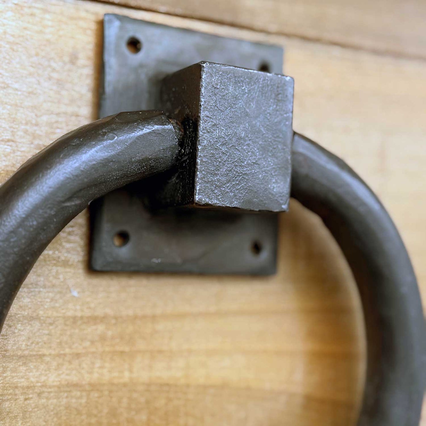 Large Forged Door Knocker / Gate Pull - Steel  / Iron with Beeswax Blacksmith Finish