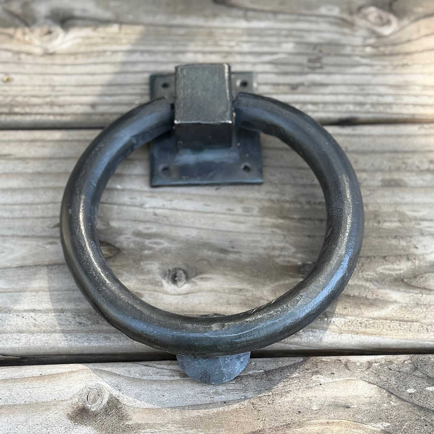 Large Forged Door Knocker / Gate Pull - Steel  / Iron with Beeswax Blacksmith Finish