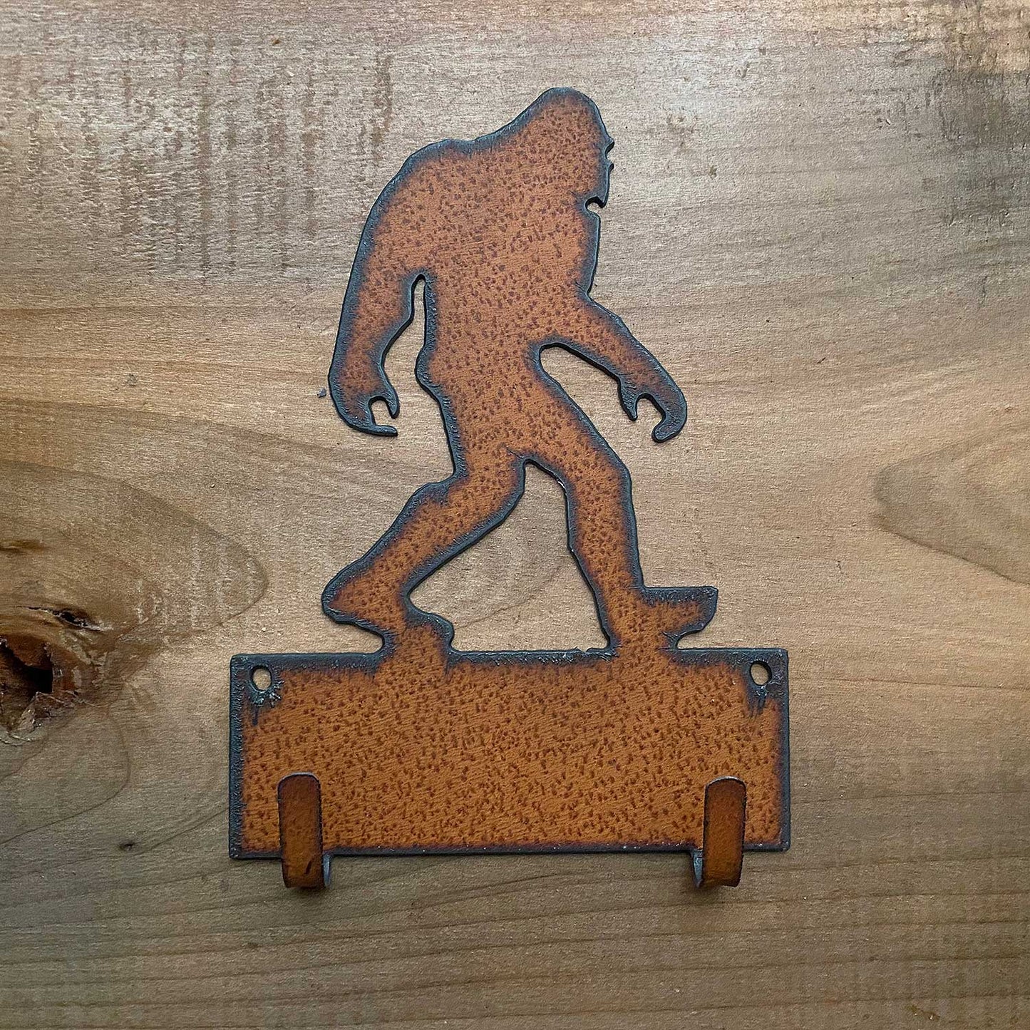 Bigfoot Yeti Sasquatch Double Key Hook Iron / Rust