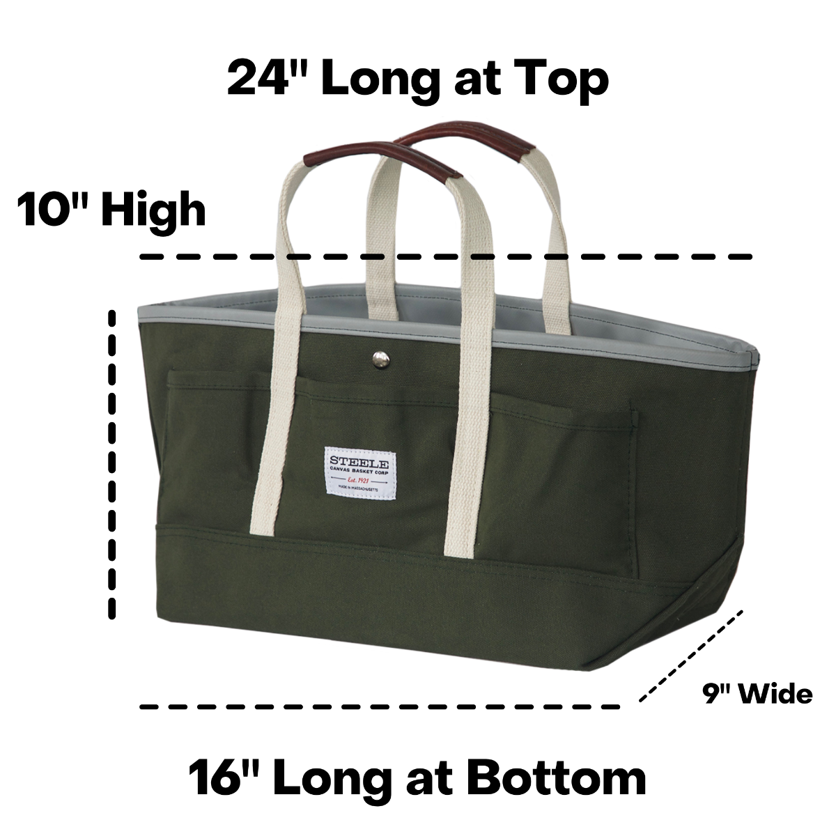 Garden Tote III - Olive Canvas