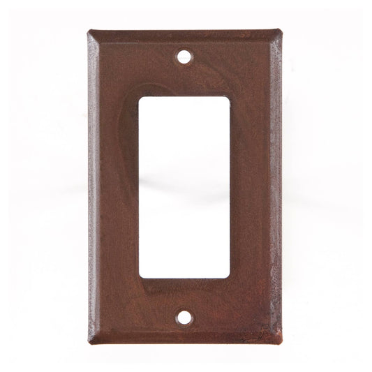 Single Rocker Switch Cover Unpierced in Rustic Tin / Rusty Tone Finish