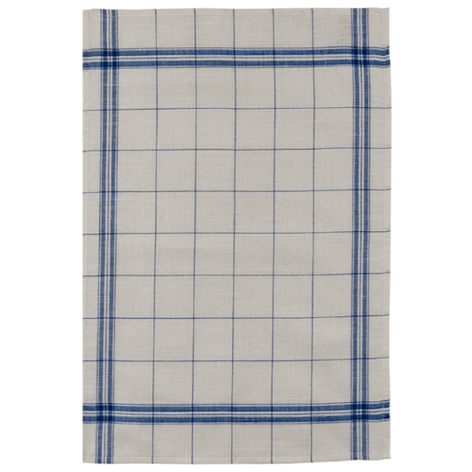 Coucke French Country Style Blue Checker Tea Towel 95 Percent Linen and 5 Percent Cotton