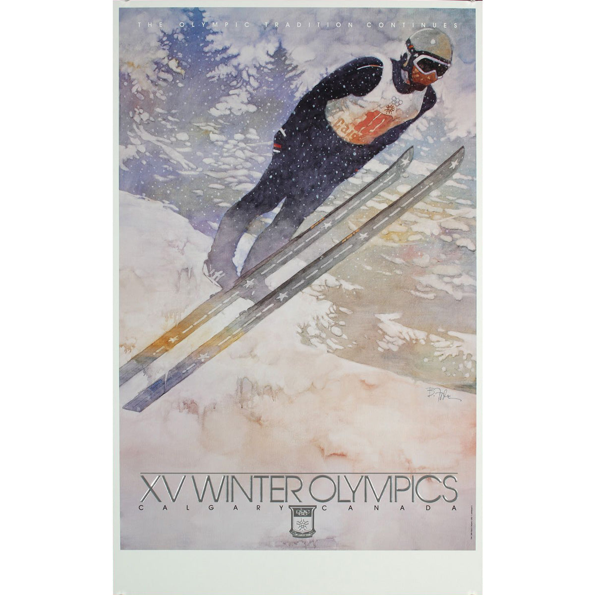 Calgary Winter Olympics 1988 Promotional Posters - Vintage Ski Cabin / Skiing Posters