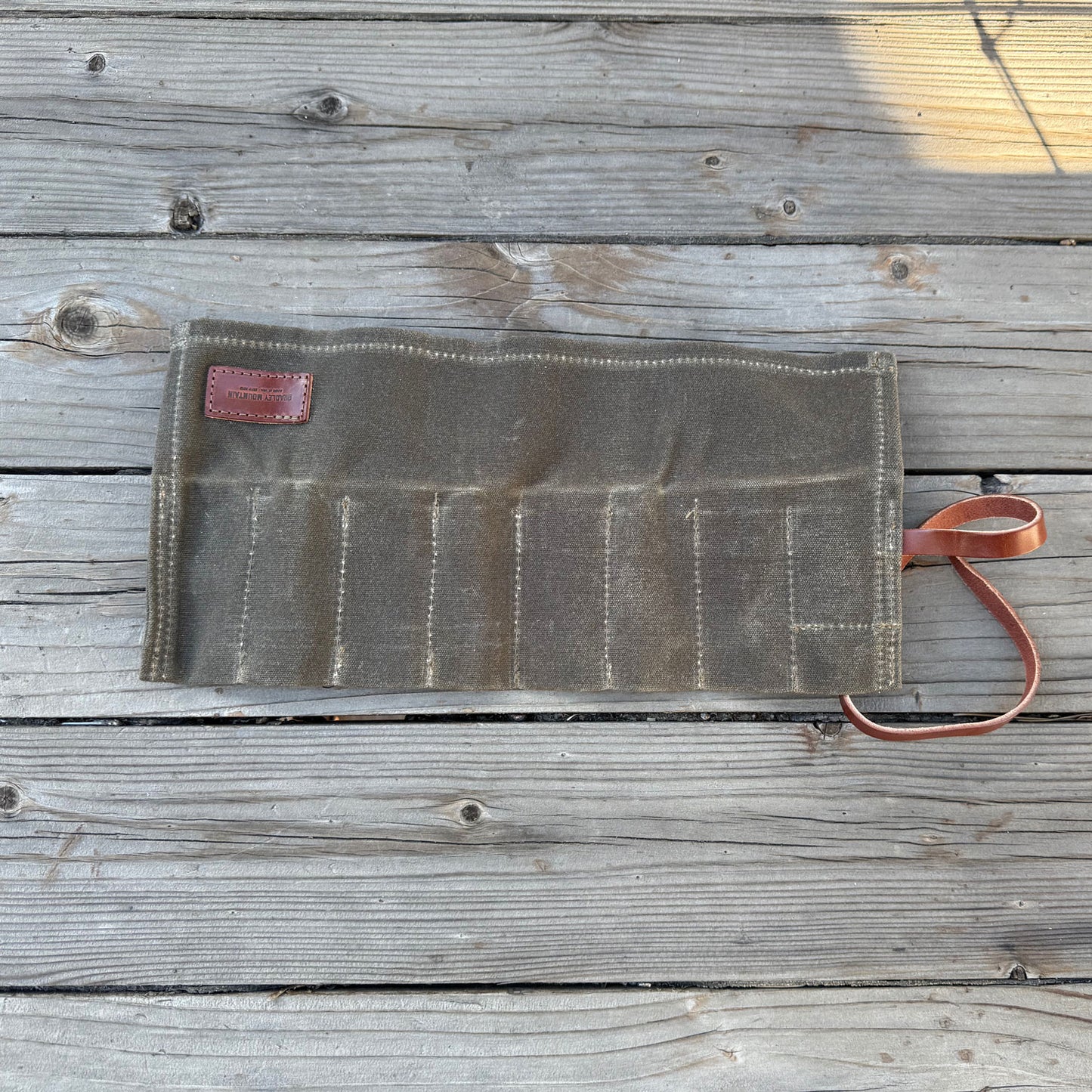 Canvas Pocket Knife and Tool Roll - Field Tan