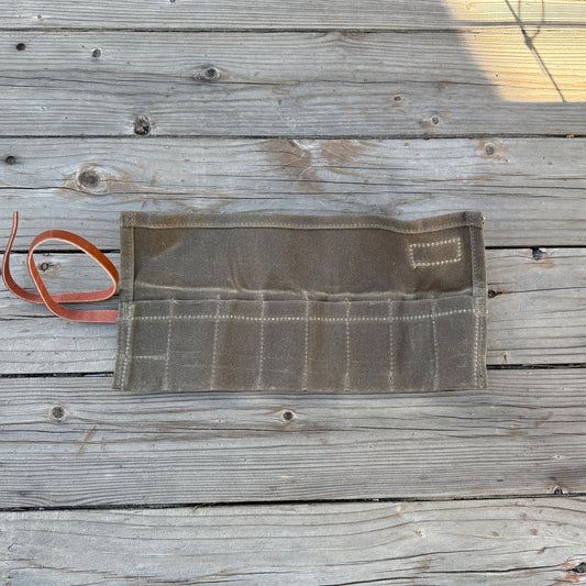 Canvas Pocket Knife and Tool Roll - Field Tan