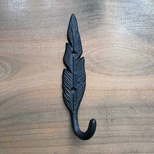 Cast Iron Feather Hook Antique Black