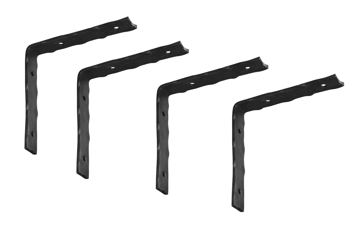 Hand-Forged Black Corner Bracket Decor Natural Blacksmith Finish