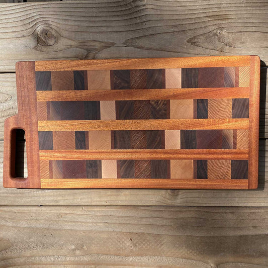 Cline Original Cutting Board / Charcuterie Board Fredrick in Sepele Wood & Mixed Exotics