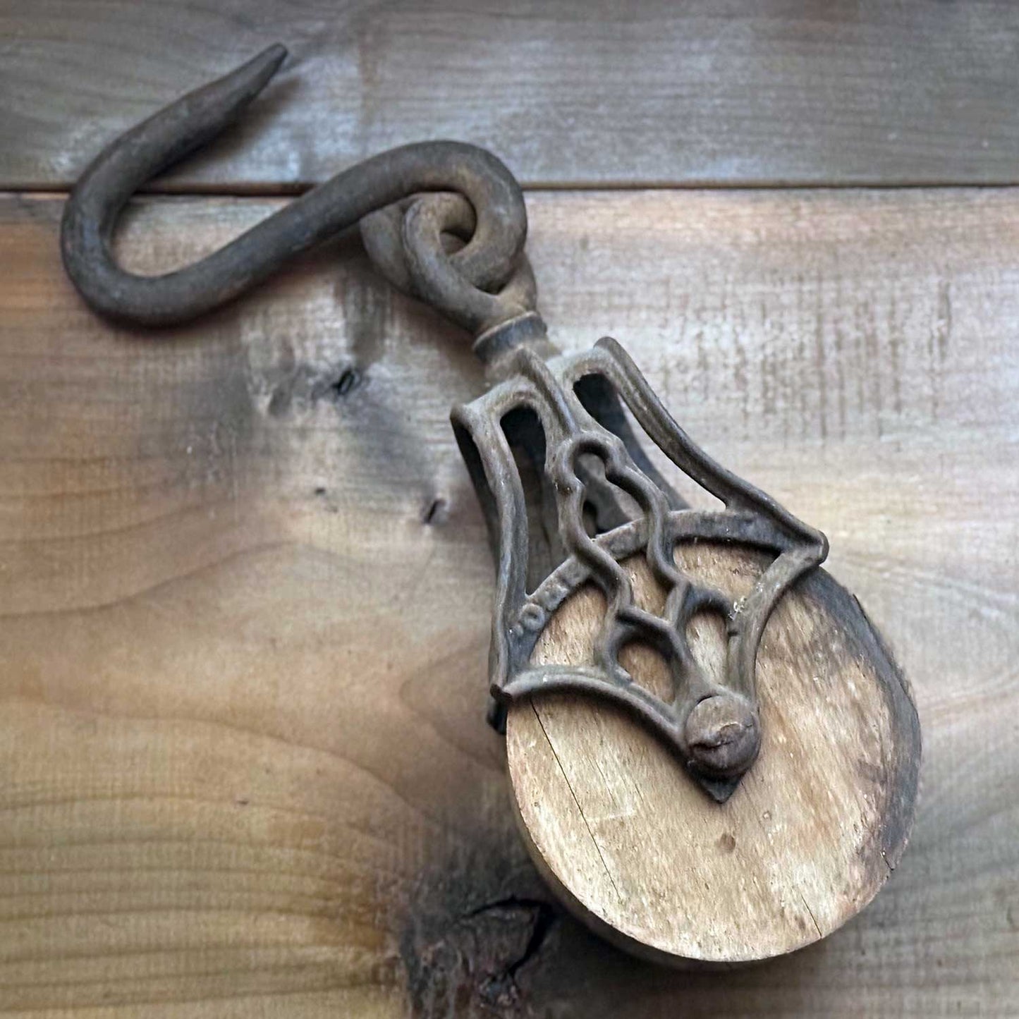 Vintage Wood / Iron Barn Pulley