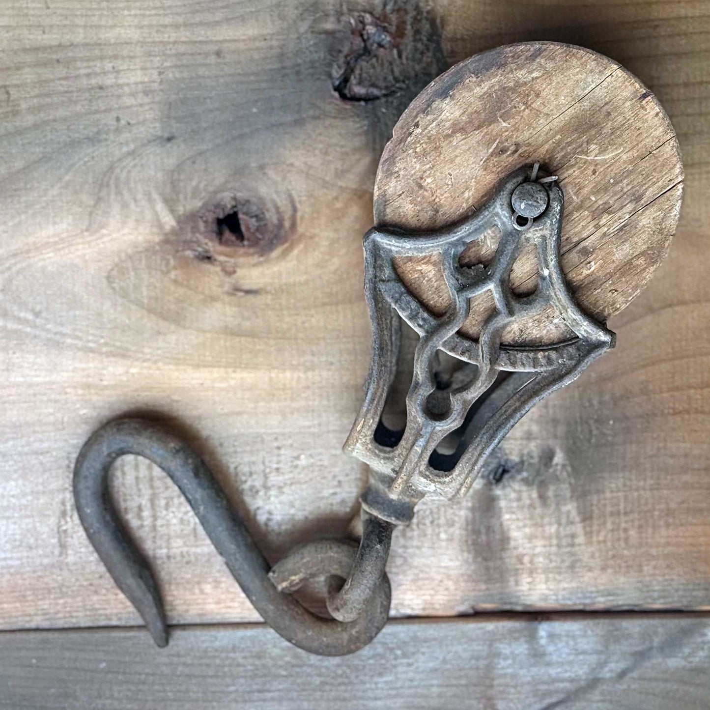 Vintage Wood / Iron Barn Pulley