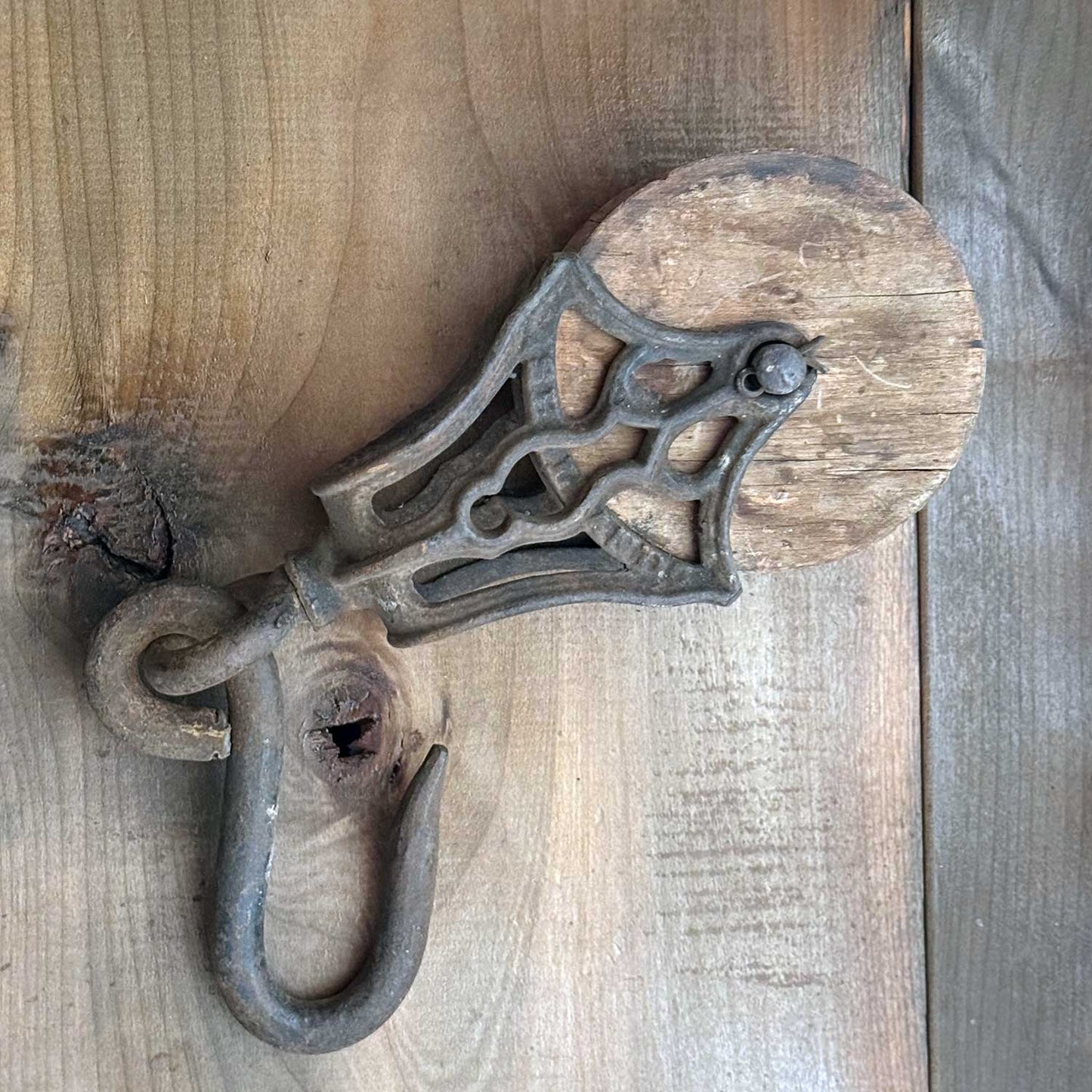 Vintage Wood / Iron Barn Pulley