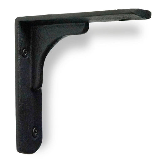 Minimal Corner Cast Iron Bracket Antique Black 5.5 Inch