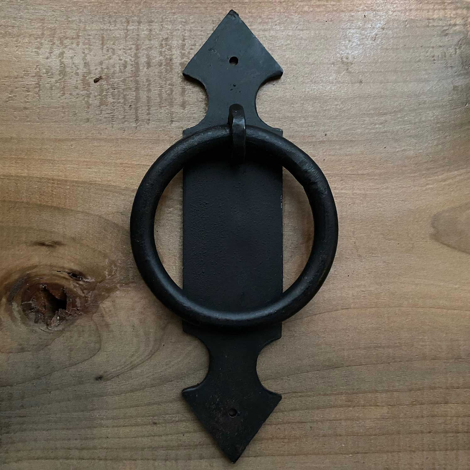 Vertical Iron Door Knocker With Ring - Fleur De good Lis.