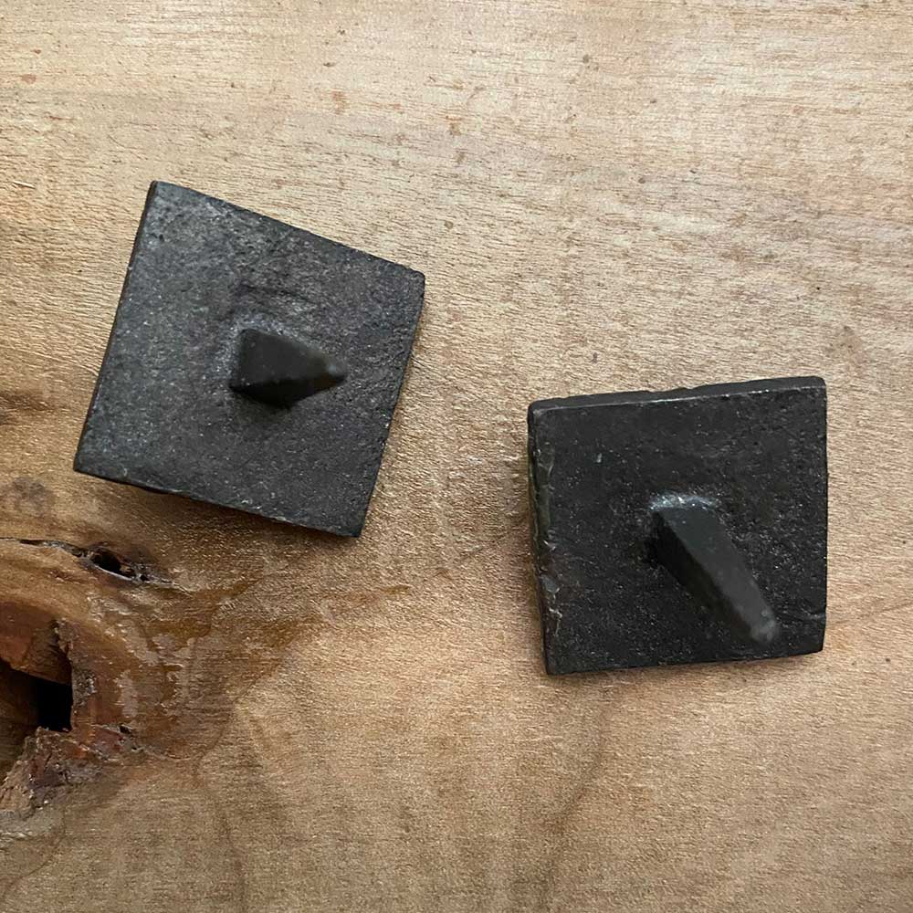 Diamond Door Studs Black Iron 28mm / 1.1 Inch