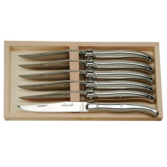 Jean Dubost Laguiole 6 Stainless Steel Steak Knives in Box