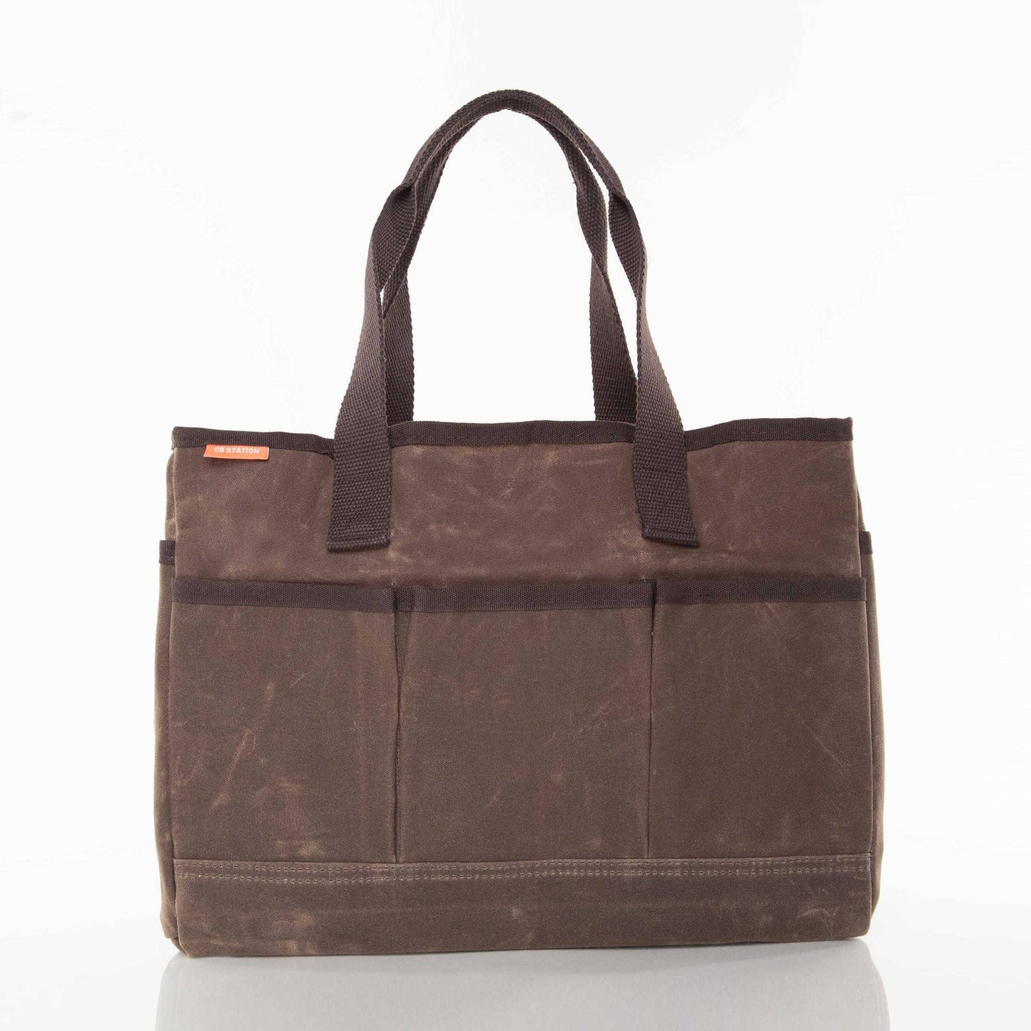 Waxed Canvas Utility Tote Khaki Brown