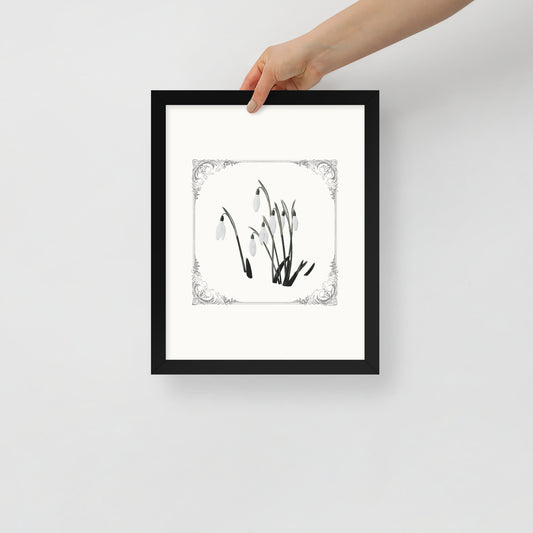 Snowdrop Framed Poster Light 11 x 14 Inches