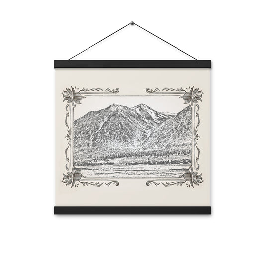 Carson Valley Nevada - Jobs Peak Vintage Style 16 x 16 Inches Poster Print with Hangers
