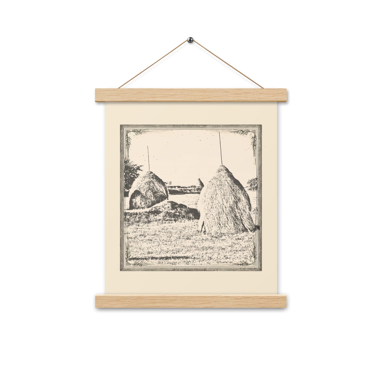 Western Style Haystacks Poster with Hangers 11 x 14 Inches