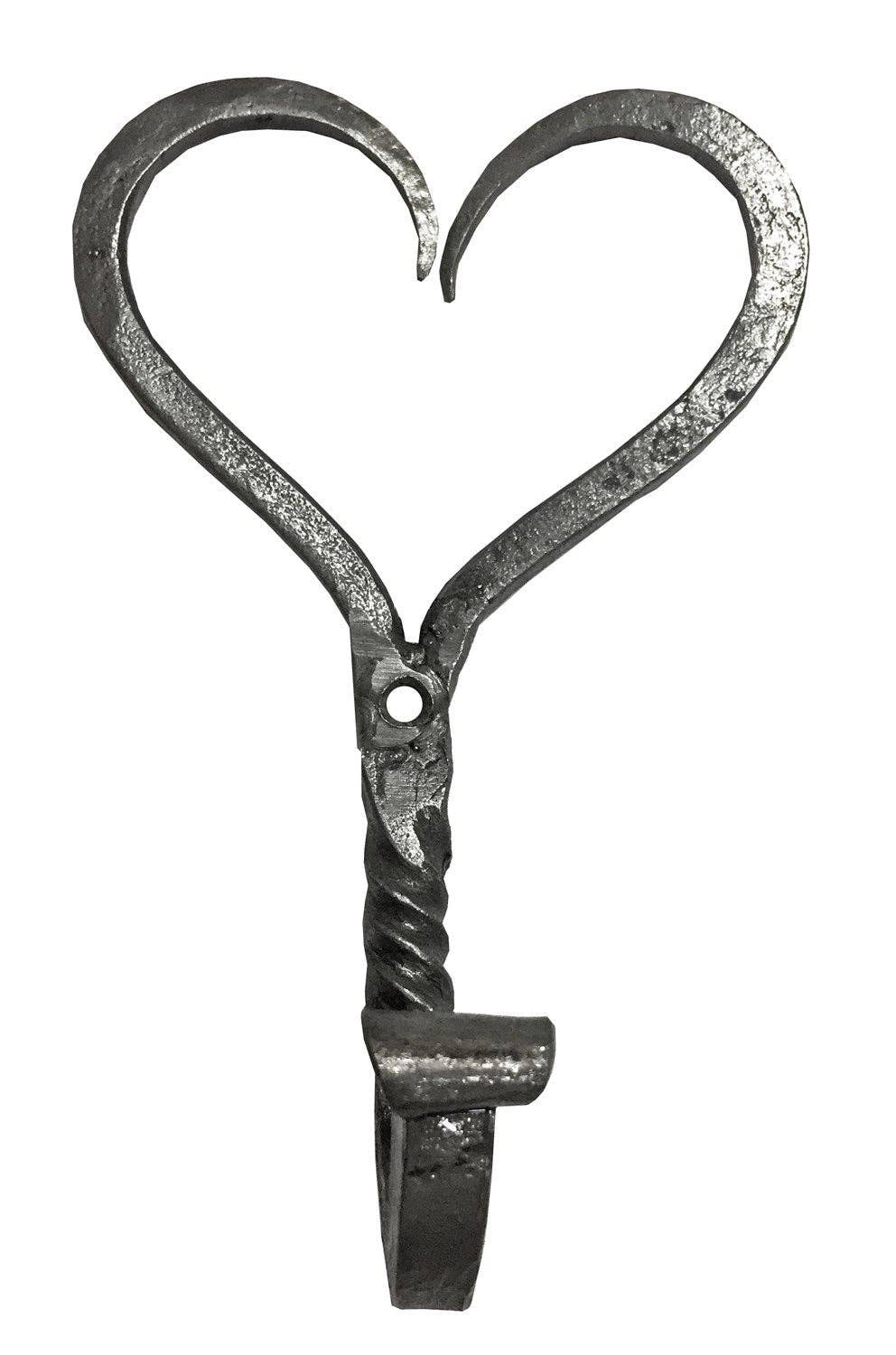 Hand-Forged Heart Hook With Twist