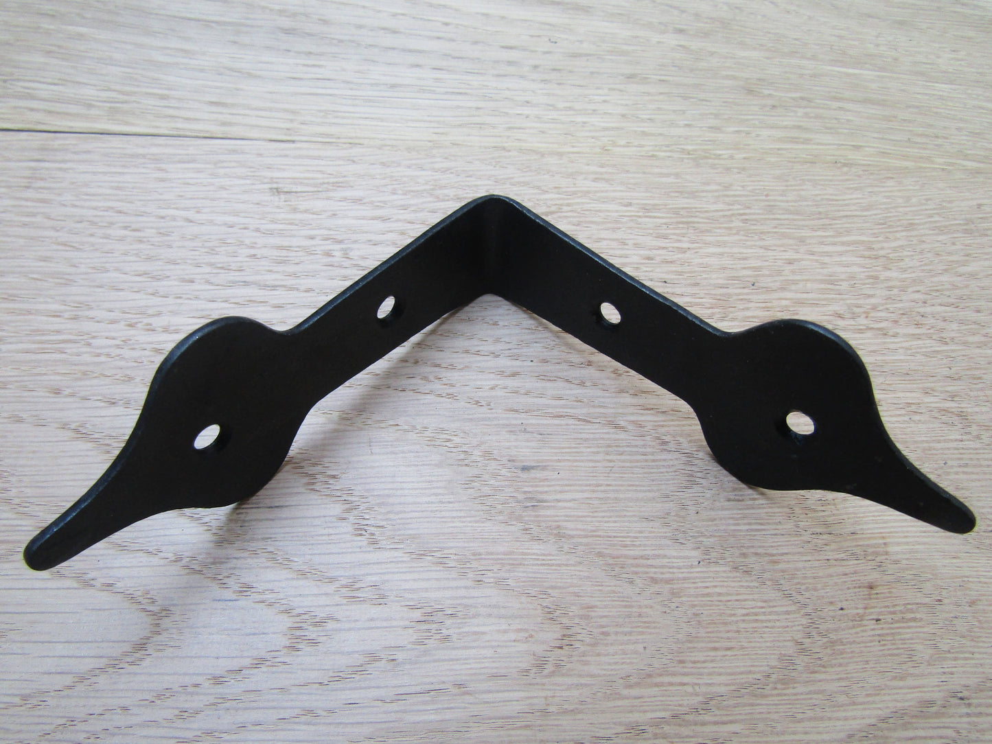 Four Inch Spade / Spear Head Corner Brace Iron Wax Finish