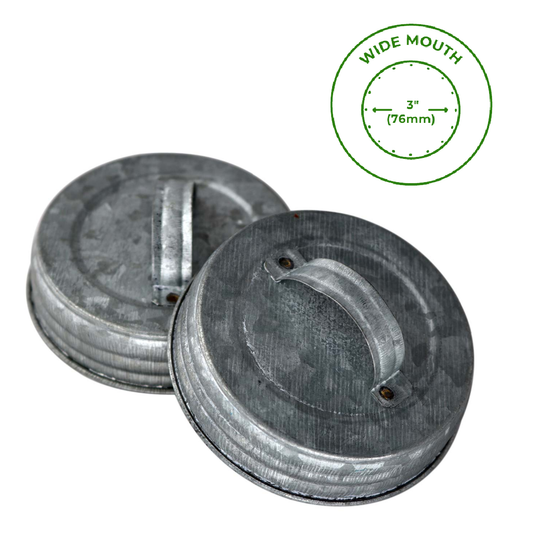 Galvanized Metal Handle / Canister Lid for Mason Jars
