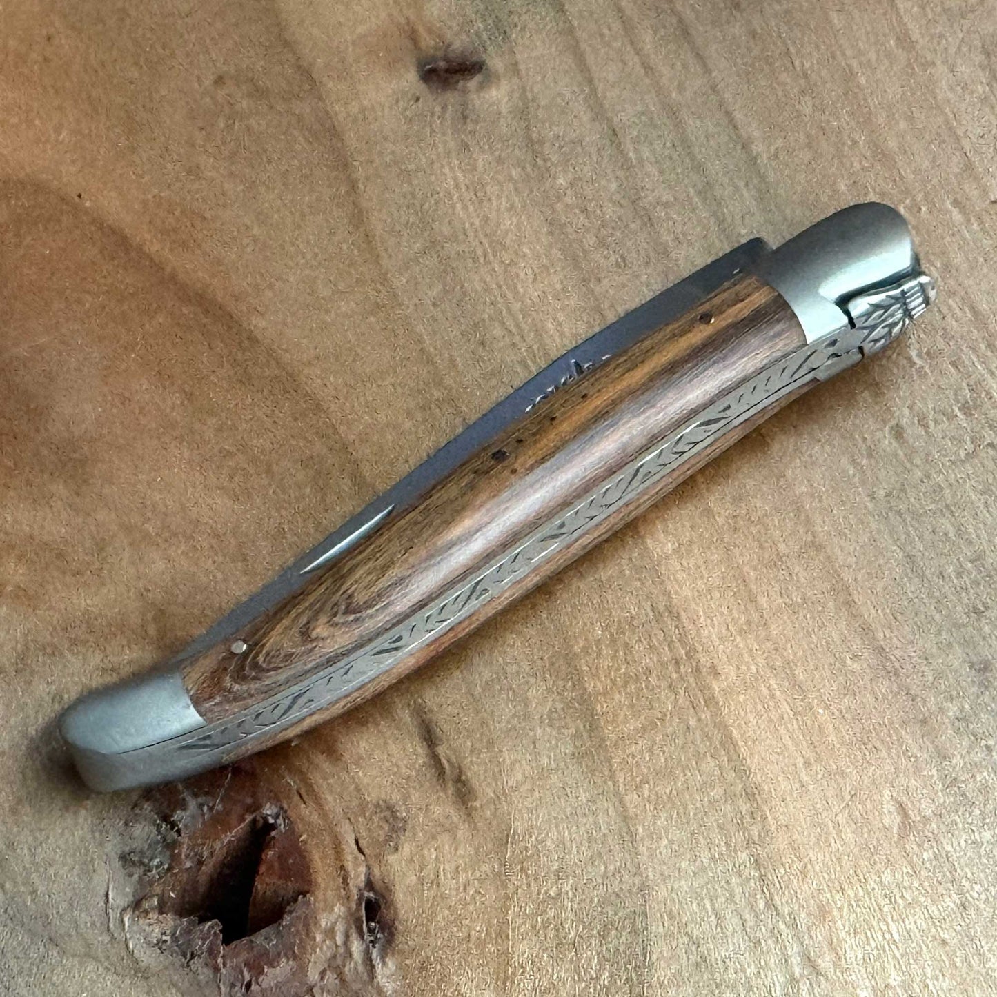 Forge de Laguiole Tradition Pocket Knife Pistachio 12cm Brushed Stainless Satin