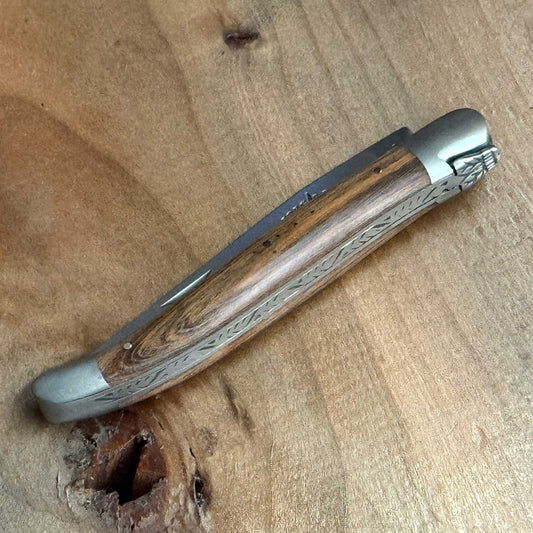 Forge de Laguiole Tradition Pocket Knife Pistachio 12cm Brushed Stainless Satin