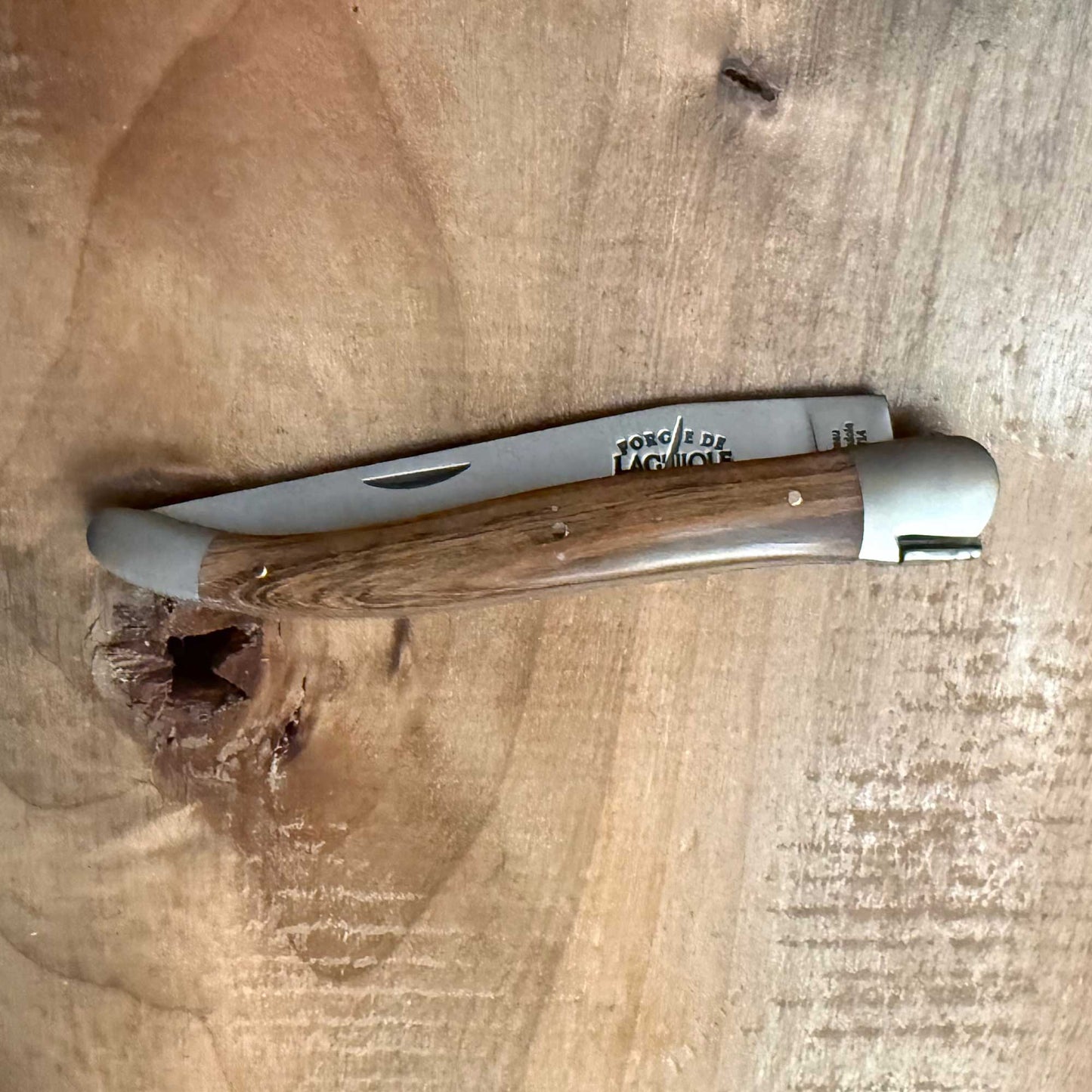 Forge de Laguiole Tradition Pocket Knife Pistachio 12cm Brushed Stainless Satin