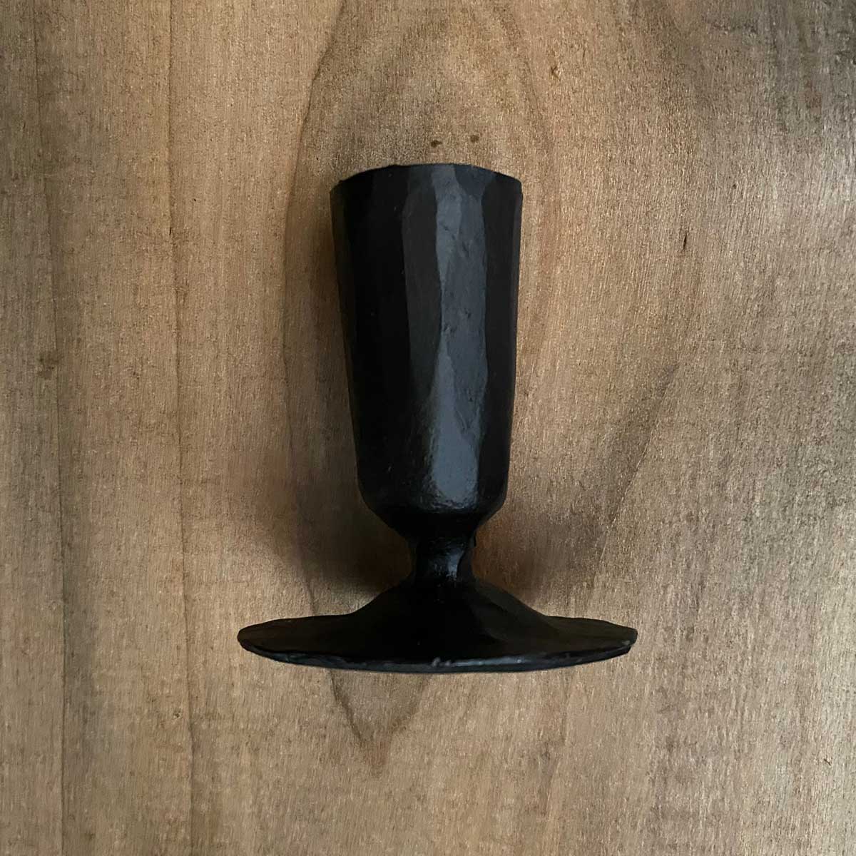 Simple Forged Iron Candlestick Holder Black