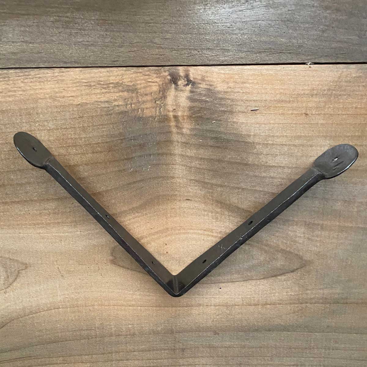 Hand Forged Inside Corner Bracket Black Steel / Iron 6 Inches