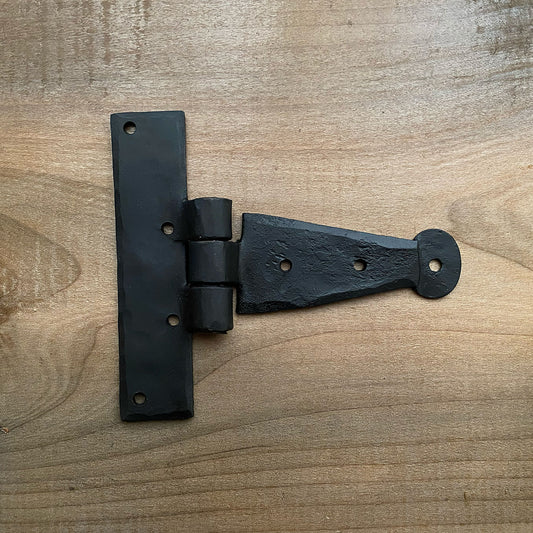 Hand Forged T Hinge For Cabinets and Small Doors - 5.75 x 4.5 Inches.