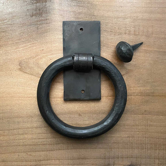 Forged Iron Door Knocker / Gate Pull - Simple with Traditional Blacksmith Finish