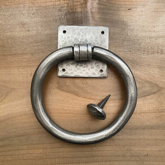 Forged Knocker / Gate Pull with Silver Pewter Finish