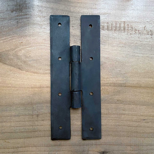 Larger Hand Forged H Style Hinge Traditional Wax Blacksmith Finish