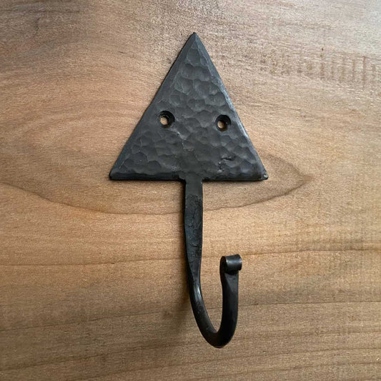 Forged Hammered Triangle Hook With Wax Finish