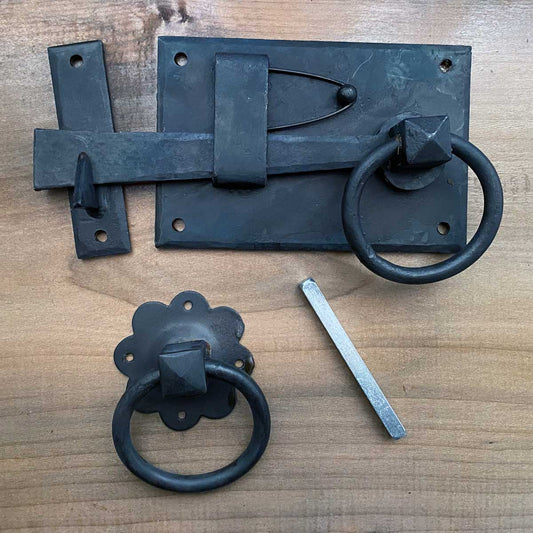 Rustic Turning Cottage Latch with Beeswax Finish Left Hand