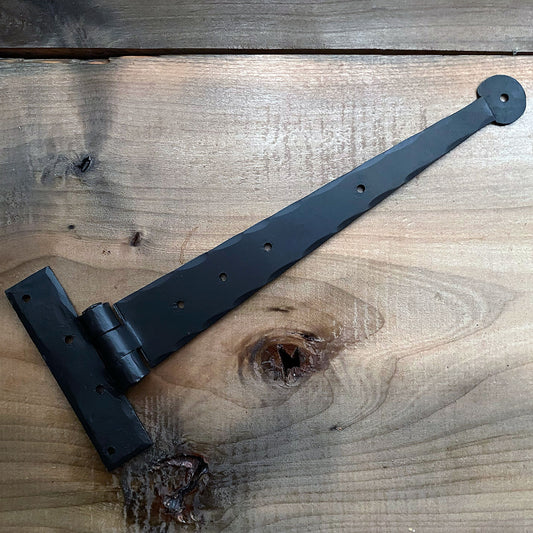 Black Iron Hand Forged T-Hinge 12 Inch