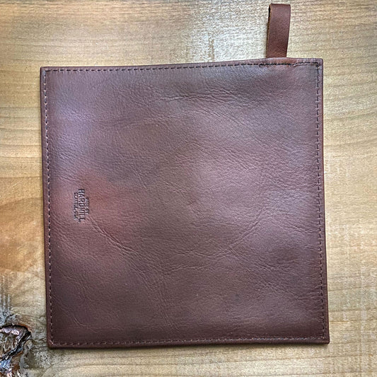 Brown Leather Potholder by Hardmill